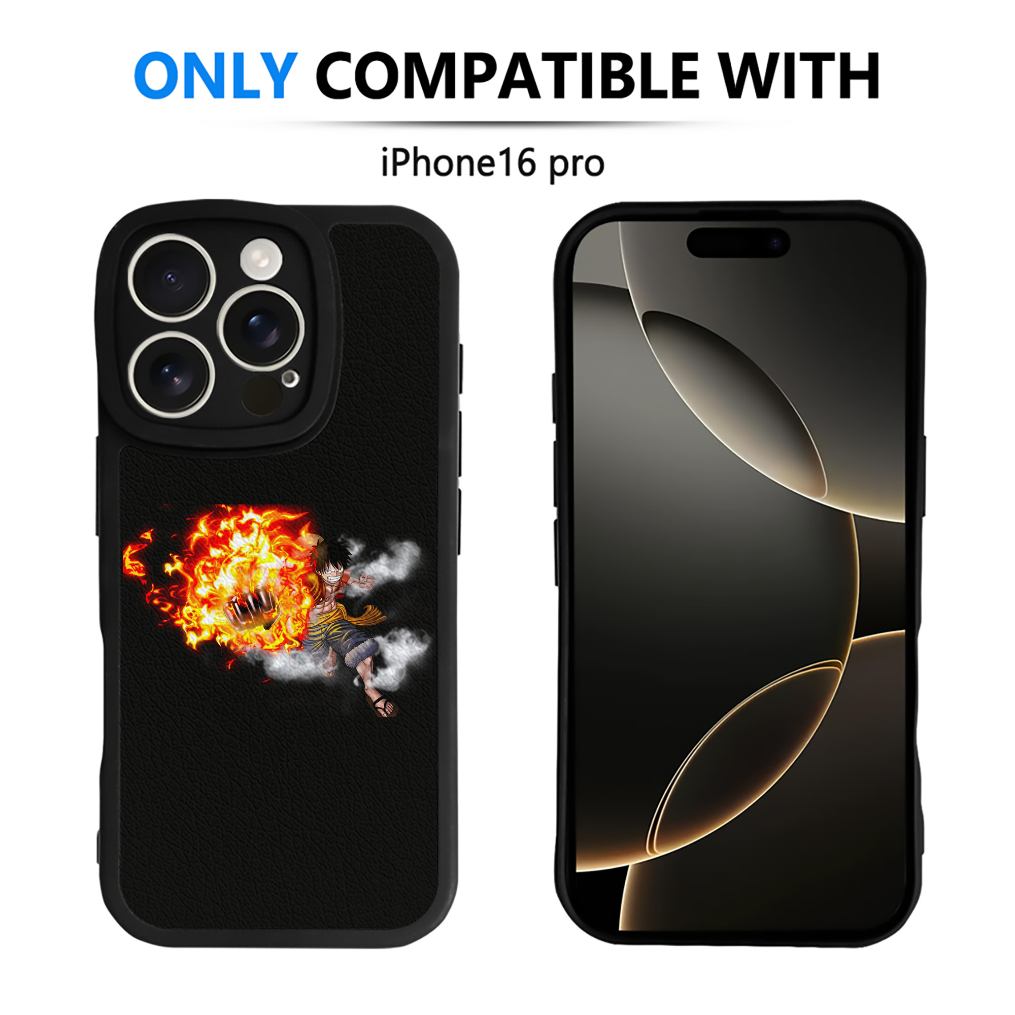 ワンピース モンキー・D・ルフィ ONE PIECE Monkey D. Luffy 【iPhone 16シリーズ対応】シリコンスマホケース（レザー調） 材質：シリコン